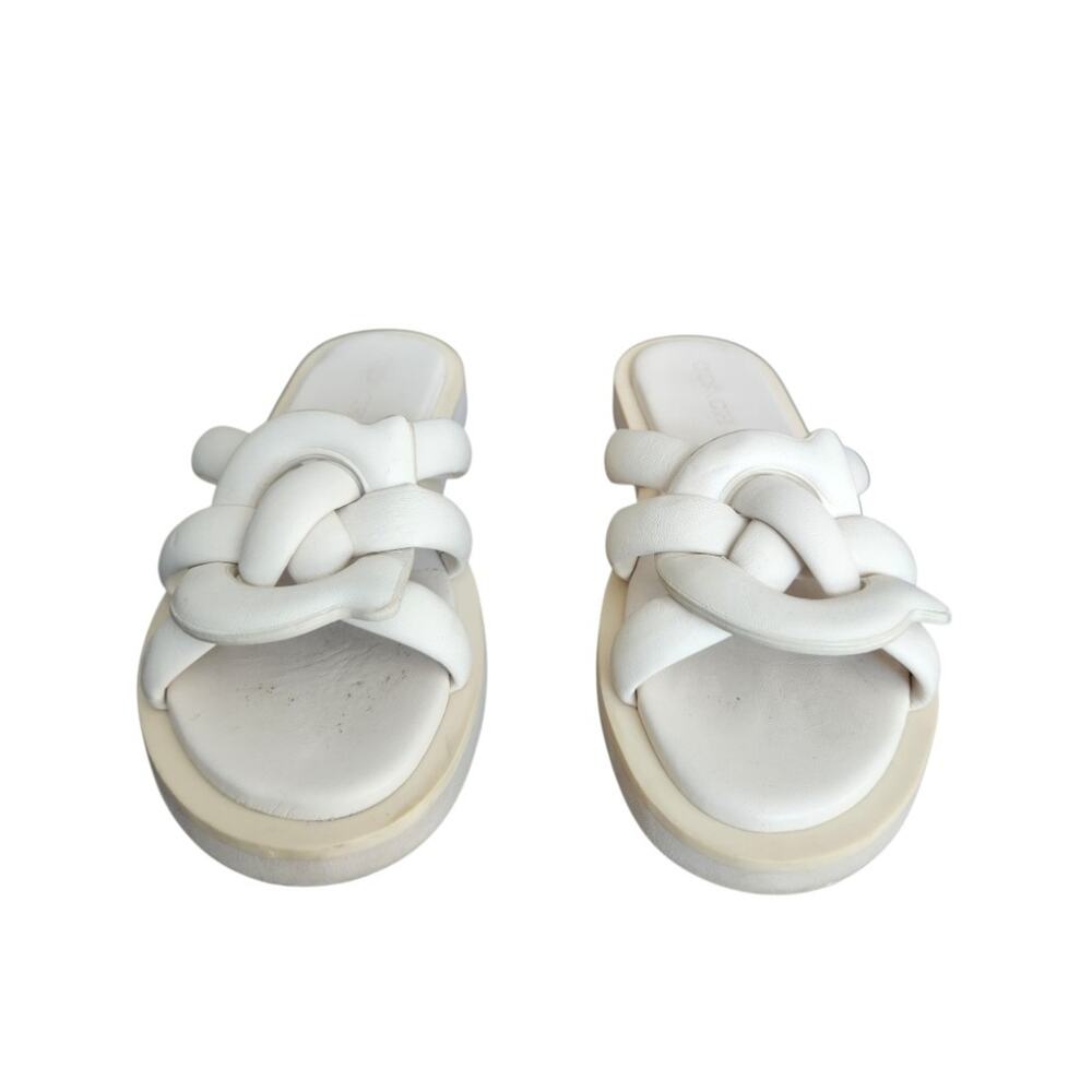 COACH C8983 Georgie Chalk Leather Open Toe Sandals Shoes Women's Size 8.5 B - Picture 2 of 8